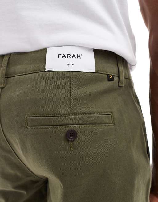 Farah Hawk twill shorts in khaki green - KHAKI, 5 of 5
