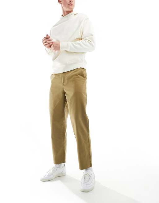Farah - Hawtin - Afslappede og tapered bukser i kakifarvet twill , 3 af 5