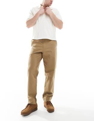Farah Farah hawtin canvas tapered trousers in beige-Neutral