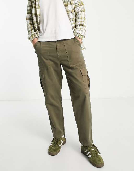 Tapered khaki outlet jeans