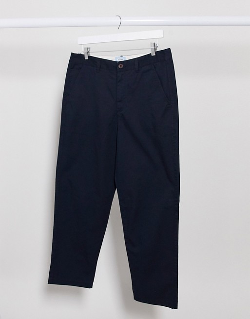 Farah Hawtin loose tapered crop fit trousers in navy