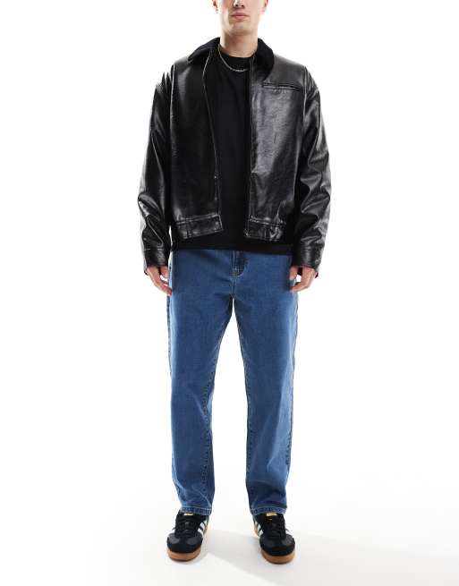 Farah Hawtin relaxed fit jeans in mid wash blue