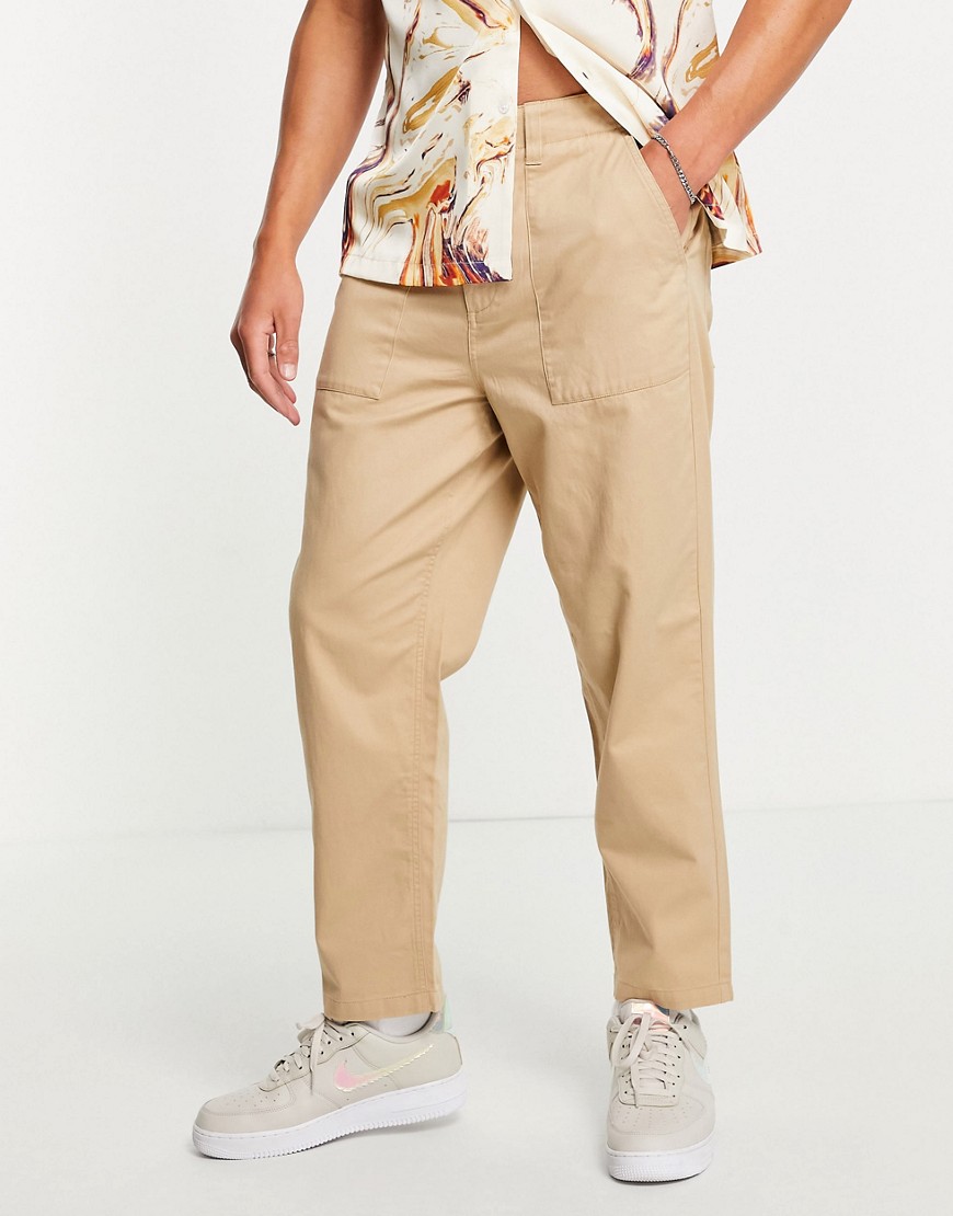 Farah Hawtin relaxed fit pants in sand-Neutral