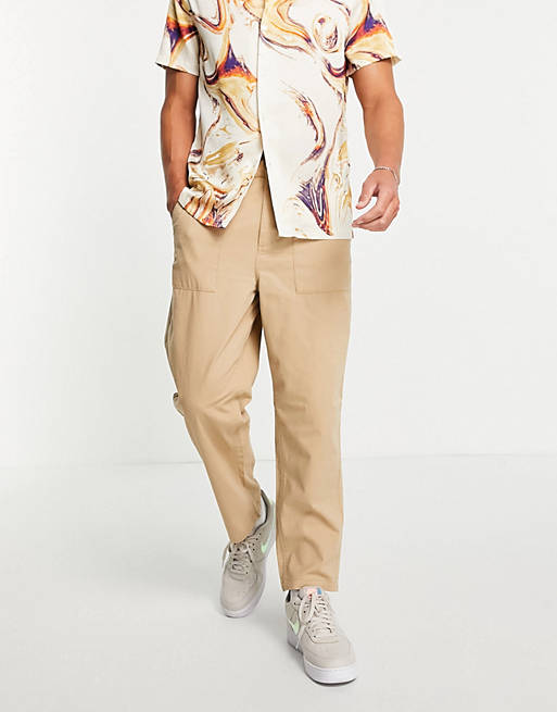 Trousers & Chinos Farah Hawtin relaxed fit trousers in sand 