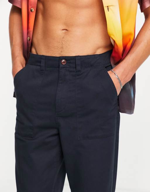 Farah - Hawtin - Ruimvallende broek in marineblauw, 3 van 4