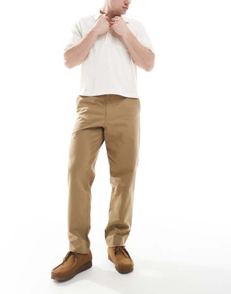 Farah – Hawtin – Schmal zulaufende Canvas-Hose in Beige - view 1