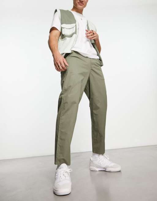Farah Hawtin straight leg cotton pants in vintage green