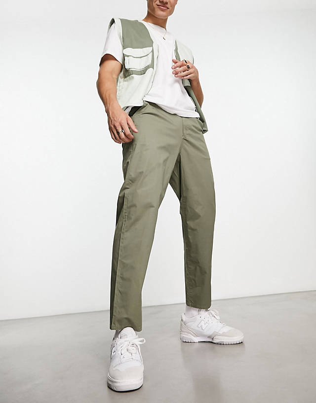 Farah - hawtin straight leg cotton trousers in vintage green