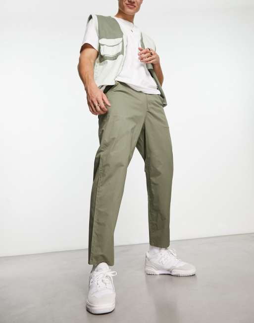 Farah Hawtin straight leg cotton trousers in vintage green | ASOS