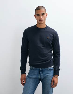 Farah Hemming Crewneck Sweatshirt In Navy