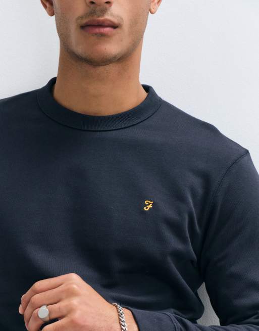Farah Hemming crewneck sweatshirt in navy, 3 of 5