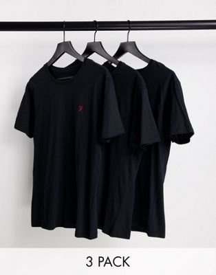 Farah Hendon 3 pack lounge t-shirt in black