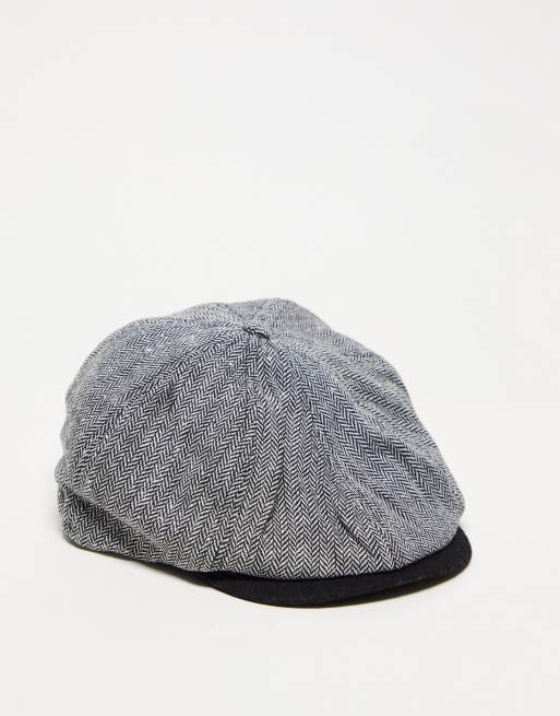 Farah herringbone baker boy hat in grey | ASOS