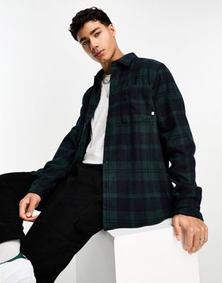 Farah Hillel check shirt in forest green