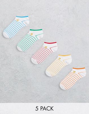 Farah Hofley 5 pack socks in white colour stripe