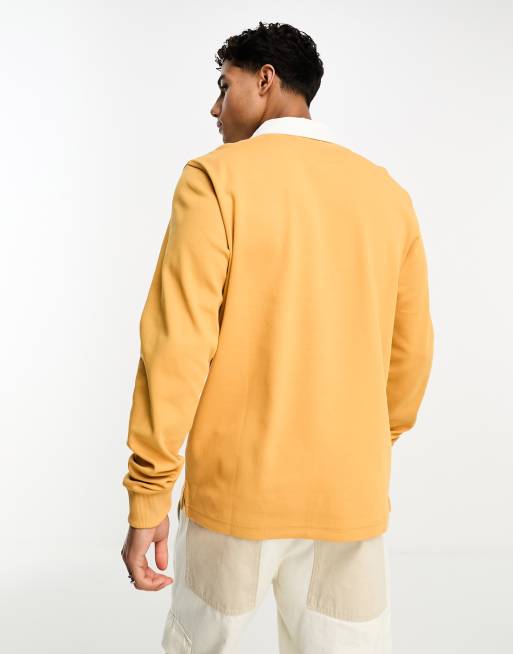Farah - Holstrom - Rugbyshirt met lange mouwen in honingmosterd geel, 3 van 4