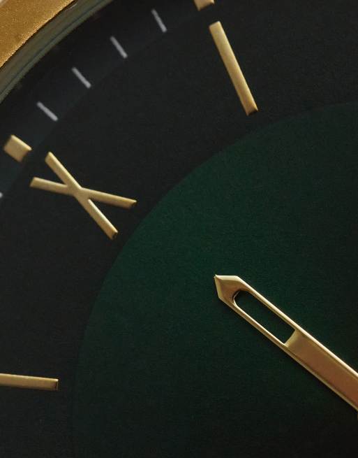 Farah - Horloge met mesh bandje in goud met groene wijzerplaat, 4 van 4