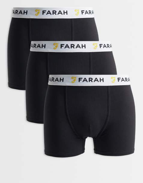 Farah Hummond 3 pack jacquard logo boxer shorts in black - view 1