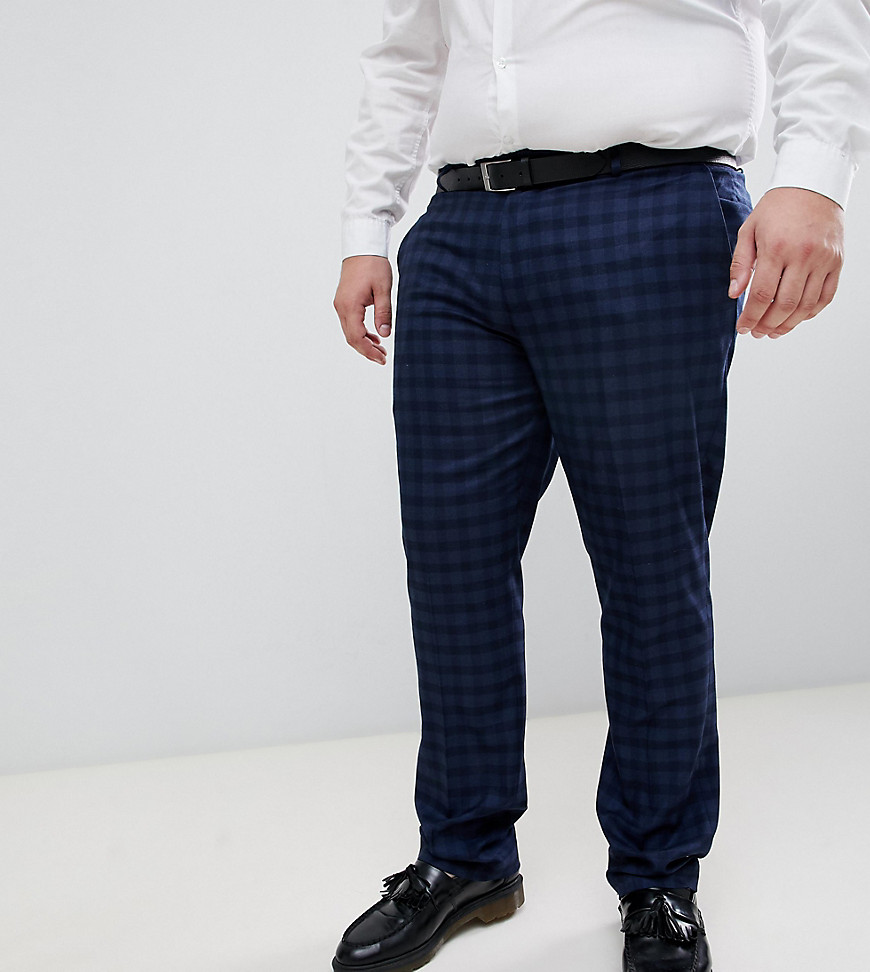Farah - Hurstleigh - Pantaloni da abito skinny blu navy a quadri - In esclusiva per ASOS