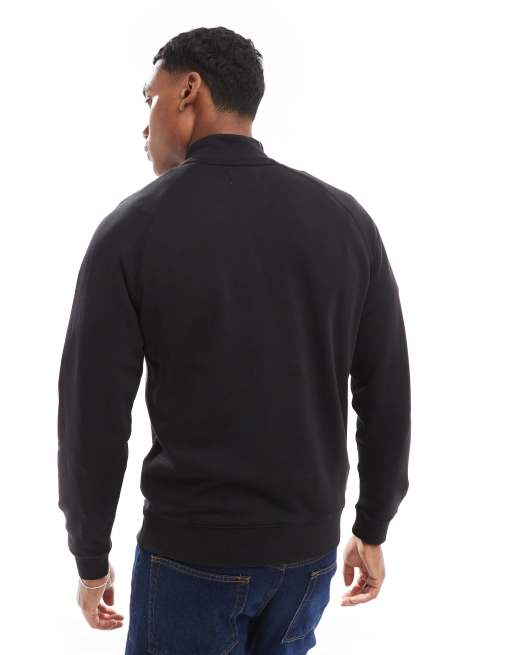Farah jim 1/4 zip sweatshirt in black, 4 of 4