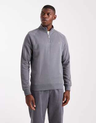 Farah Farah Jim 1/4 zip sweatshirt in grey - GREY