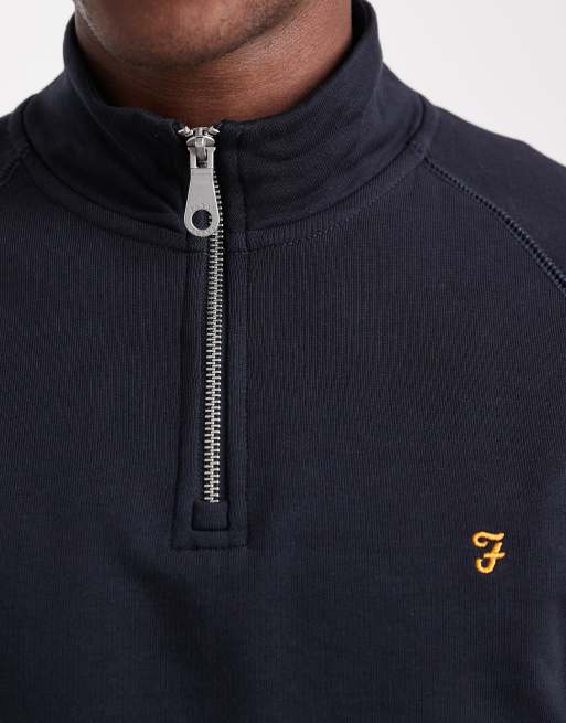Farah Jim 1/4-zip sweatshirt in navy , 5 of 5