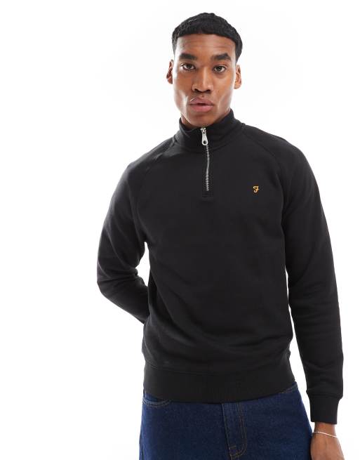 Farah jim half zip sweatshirt in black
