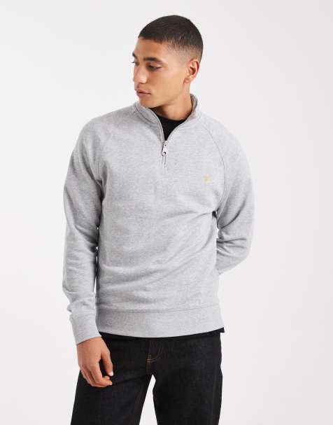 Farah - Jim - Lysegrå sweatshirt med halv lynlås - view 1