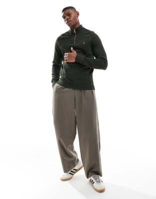 Farah Jim Quarter Zip Sweatshirt In Green