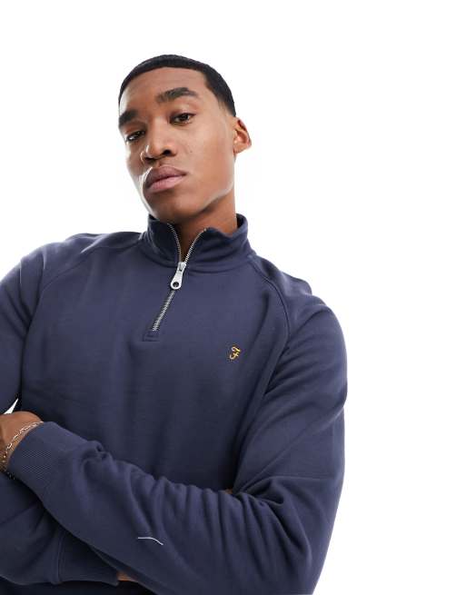 Farah - Jim - Sweat à demi-fermeture éclair - Bleu