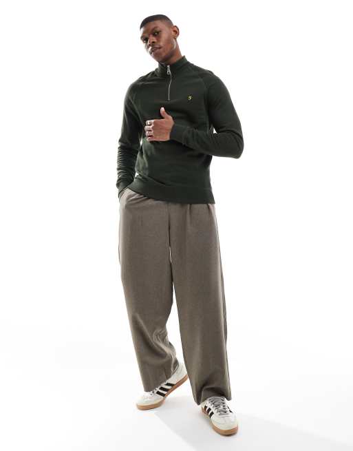 Farah – Jim – Sweatshirt in Khaki mit kurzem Reißverschluss , 2 von 4