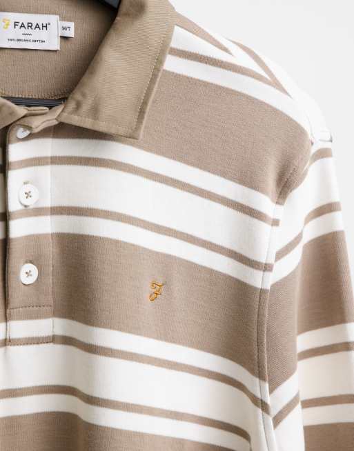 Farah – Kamiennobeżowa koszulka polo w stylu rugby, 3 z 4