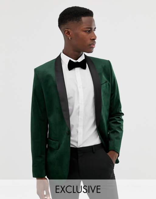 Velvet dinner hot sale jacket green