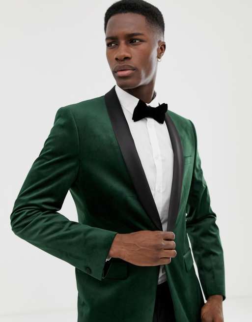 Asos green hot sale velvet blazer