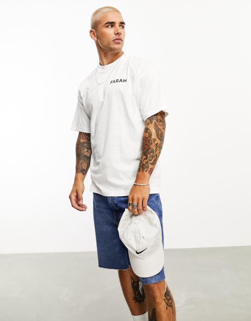 Farah Kiddus Sketch graphics back print relaxed fit t-shirt in white