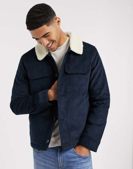 Farah Kingsland jacket with faux shearling collar