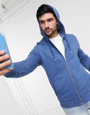 FARAH KYLE ZIP THRU HOODY-BLUES F4KS80H2 466