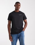 [Farah] Farah Landsdown graphic t-shirt in black L BLACK