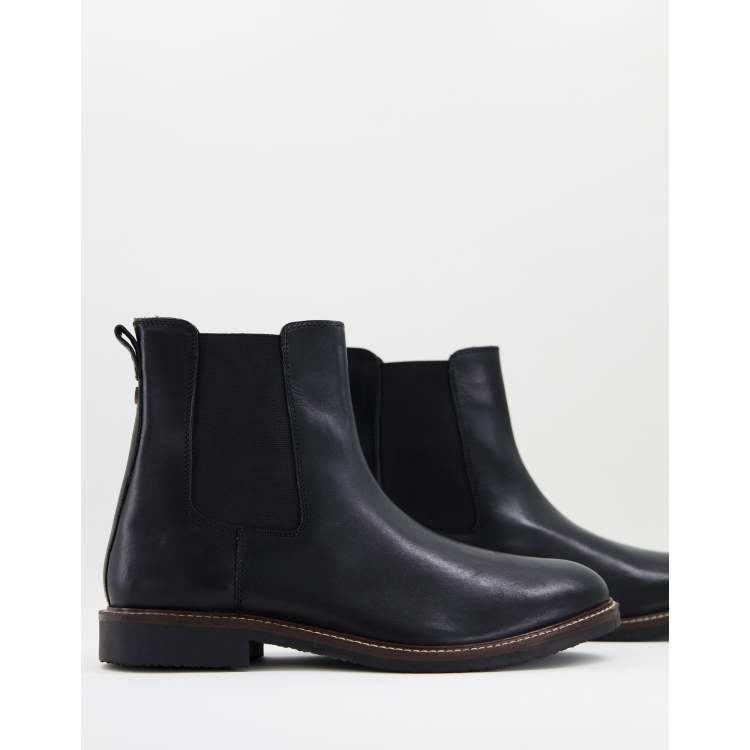 Farah leather chelsea boots in black