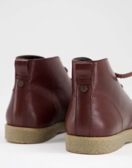 Farah leather chukka boots in brown ASOS