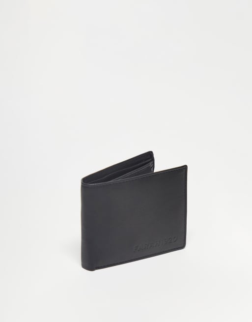 Farah leather logo wallet in black