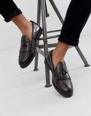 leather tassel loafers