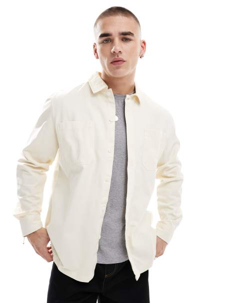 Farah leon overshirt in off white - view 1