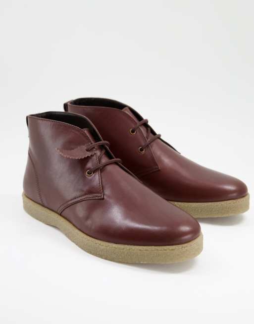 Farah - Leren chukka boots in bruin