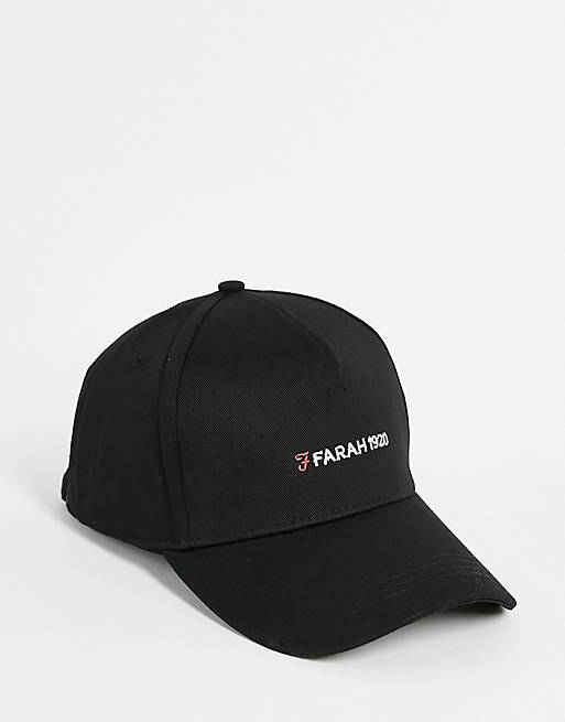 Farah logo baseball cap in black | ASOS