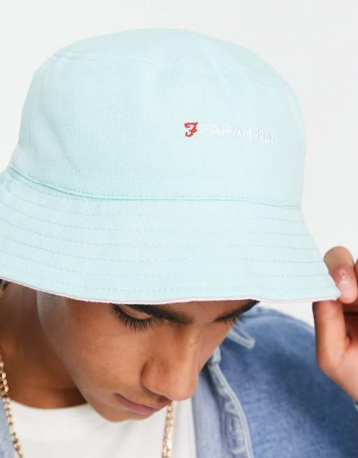 Farah logo bucket hat in blue
