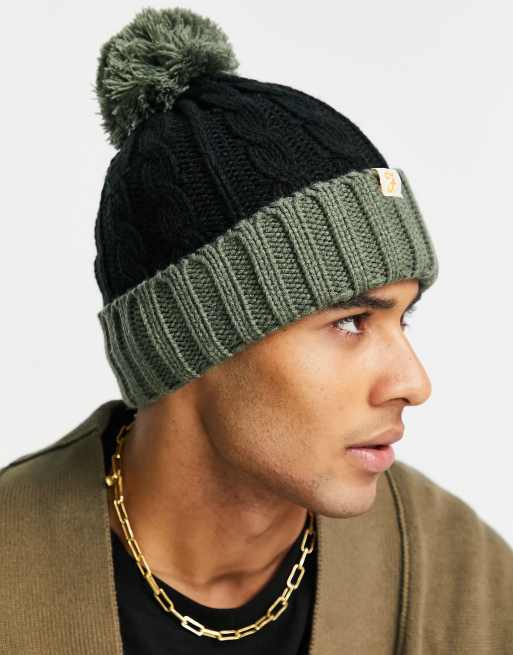 Mens cable knit store bobble hat