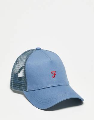 Farah logo cap in blue-Grey