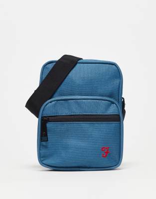 Farah logo crossbody bag in blue - ASOS Price Checker