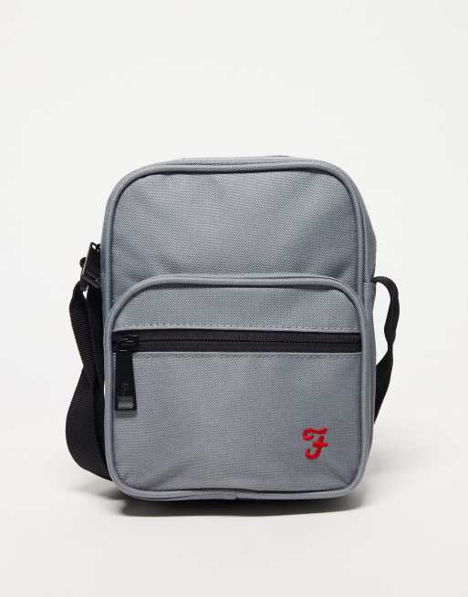 Farah logo crossbody bag in grey